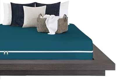Zip On Sheets King Size Zipper Fitted Sheet - Includes 1 Fitted Base + 2 Zip On Sheet - Upto 16” Inch Deep Pockets - Easy to Use, Won’t Pop Off - Soft Microfiber King Size 78X80 - White