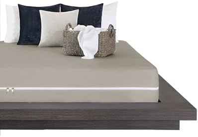 Zip On Sheets King Size Zipper Fitted Sheet - Includes 1 Fitted Base + 2 Zip On Sheet - Upto 16” Inch Deep Pockets - Easy to Use, Won’t Pop Off - Soft Microfiber King Size 78X80 - White