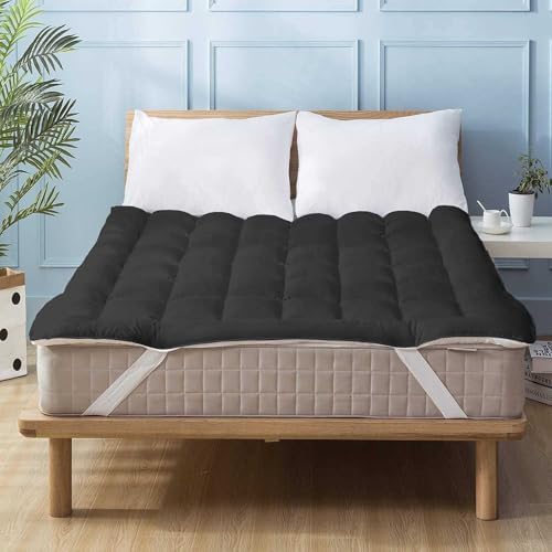 1000 GSM Mattress Topper Queen Size,Mattress Pad (8-22" Depth) Fits, Microfiber Pad Cover, Mattress Pads, Extra Thick Cooling Queen Size Bed Mattress Topper 60"x80" Inches White