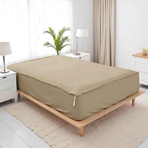 Zip On Sheets King Size Zipper Fitted Sheet - Includes 1 Fitted Base + 2 Zip On Sheet - Upto 16” Inch Deep Pockets - Easy to Use, Won’t Pop Off - Soft Microfiber King Size 78X80 - White
