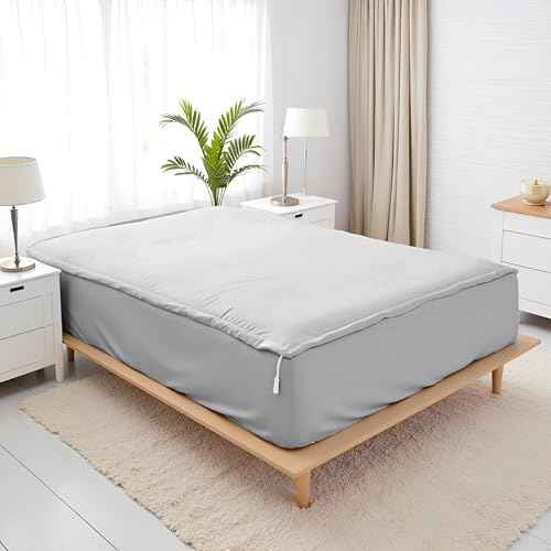 Zip On Sheets King Size Zipper Fitted Sheet - Includes 1 Fitted Base + 2 Zip On Sheet - Upto 16” Inch Deep Pockets - Easy to Use, Won’t Pop Off - Soft Microfiber King Size 78X80 - White