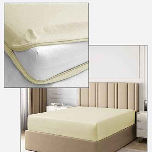 Zip On Sheets King Size Zipper Fitted Sheet - Includes 1 Fitted Base + 2 Zip On Sheet - Upto 16” Inch Deep Pockets - Easy to Use, Won’t Pop Off - Soft Microfiber King Size 78X80 - White