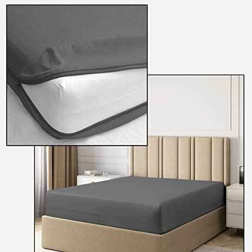 Zip On Sheets King Size Zipper Fitted Sheet - Includes 1 Fitted Base + 2 Zip On Sheet - Upto 16” Inch Deep Pockets - Easy to Use, Won’t Pop Off - Soft Microfiber King Size 78X80 - White