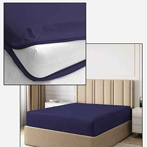 Zip On Sheets King Size Zipper Fitted Sheet - Includes 1 Fitted Base + 2 Zip On Sheet - Upto 16” Inch Deep Pockets - Easy to Use, Won’t Pop Off - Soft Microfiber King Size 78X80 - White