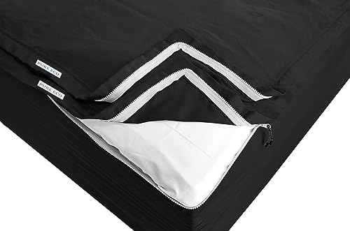 Pure Eco Easy Zipper Fitted Sheet - Includes 1 Fitted Sheet Base &amp; 2 Zip-On Sheets - 15” Inch. Deep Pockets Zipper Sheets Twin Size - 600 TC Soft Cotton Fitted Sheet - Baige