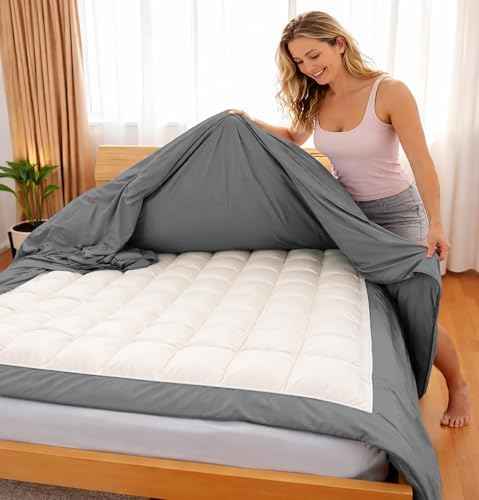 3 Side Zipper Duvet Cover Set Queen Size Silver Grey - Soft Microfiber Duvet Cover Set with 3 Sided Zipper Closure, Queen Size Duvet Cover (90"x90") &amp; 2 Pillow Cases(20"x30"), NO Comforter