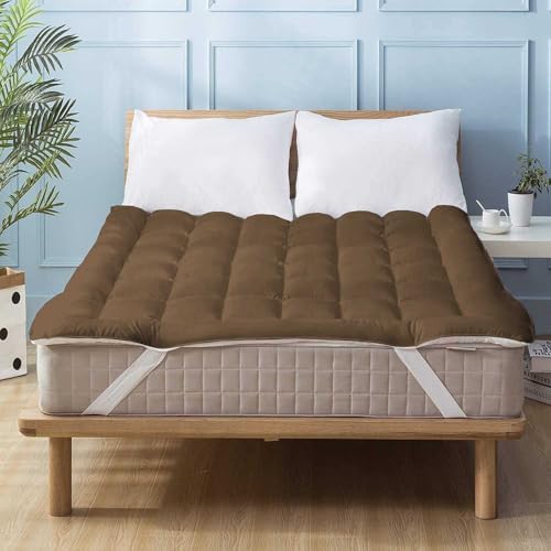 1000 GSM Mattress Topper Queen Size,Mattress Pad (8-22" Depth) Fits, Microfiber Pad Cover, Mattress Pads, Extra Thick Cooling Queen Size Bed Mattress Topper 60"x80" Inches White