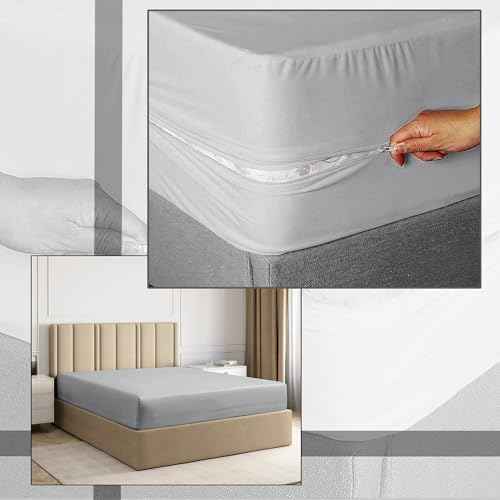 Zip On Sheets King Size Zipper Fitted Sheet - Includes 1 Fitted Base + 2 Zip On Sheet - Upto 16” Inch Deep Pockets - Easy to Use, Won’t Pop Off - Soft Microfiber King Size 78X80 - White