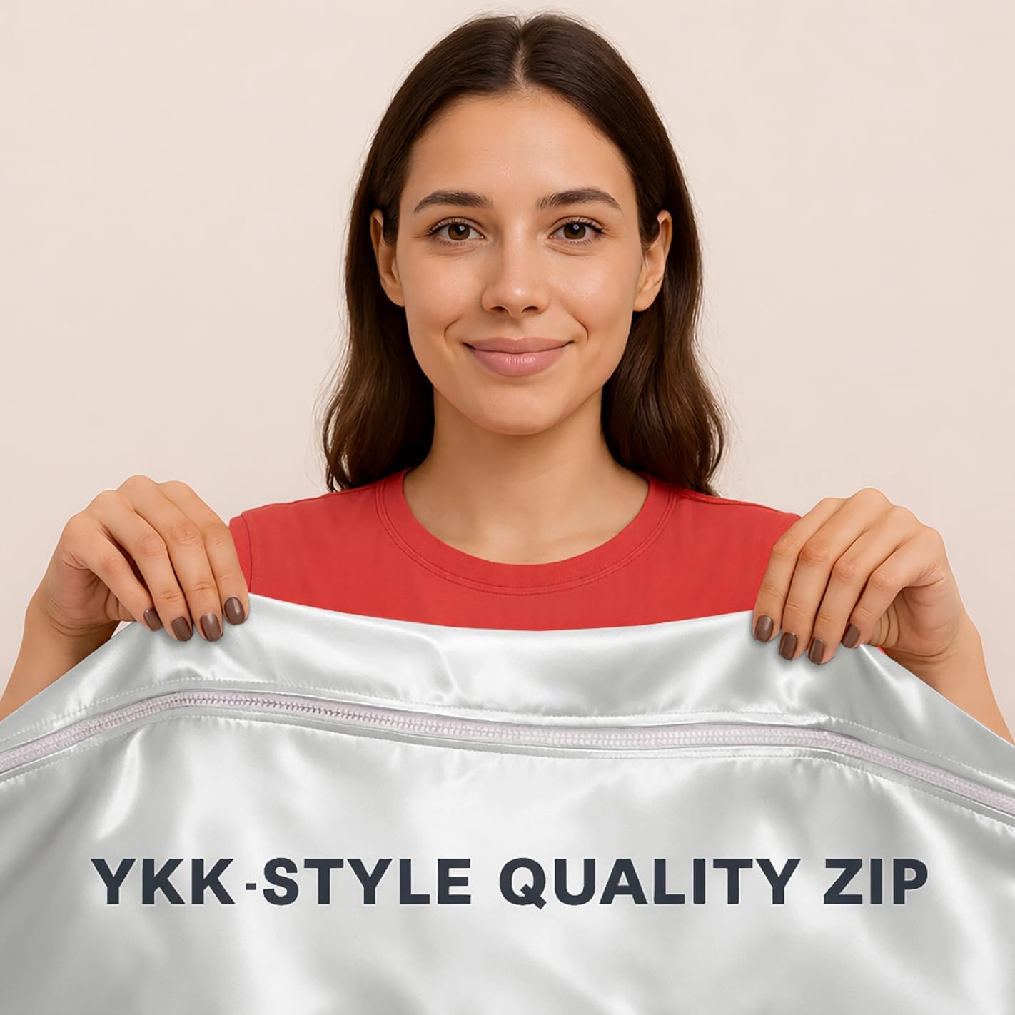 Zipper Fitted Sheet Soft Silk