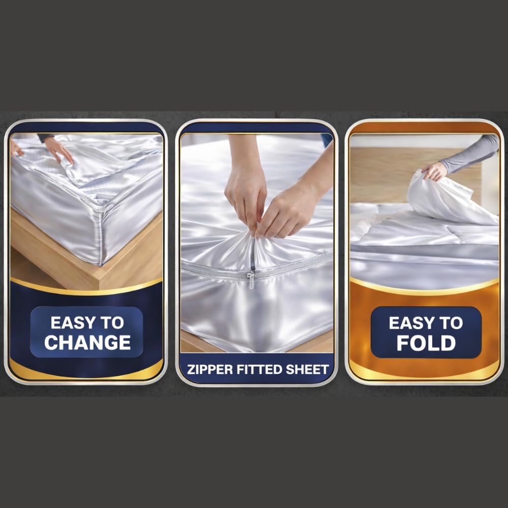 Zipper Fitted Sheet Soft Silk