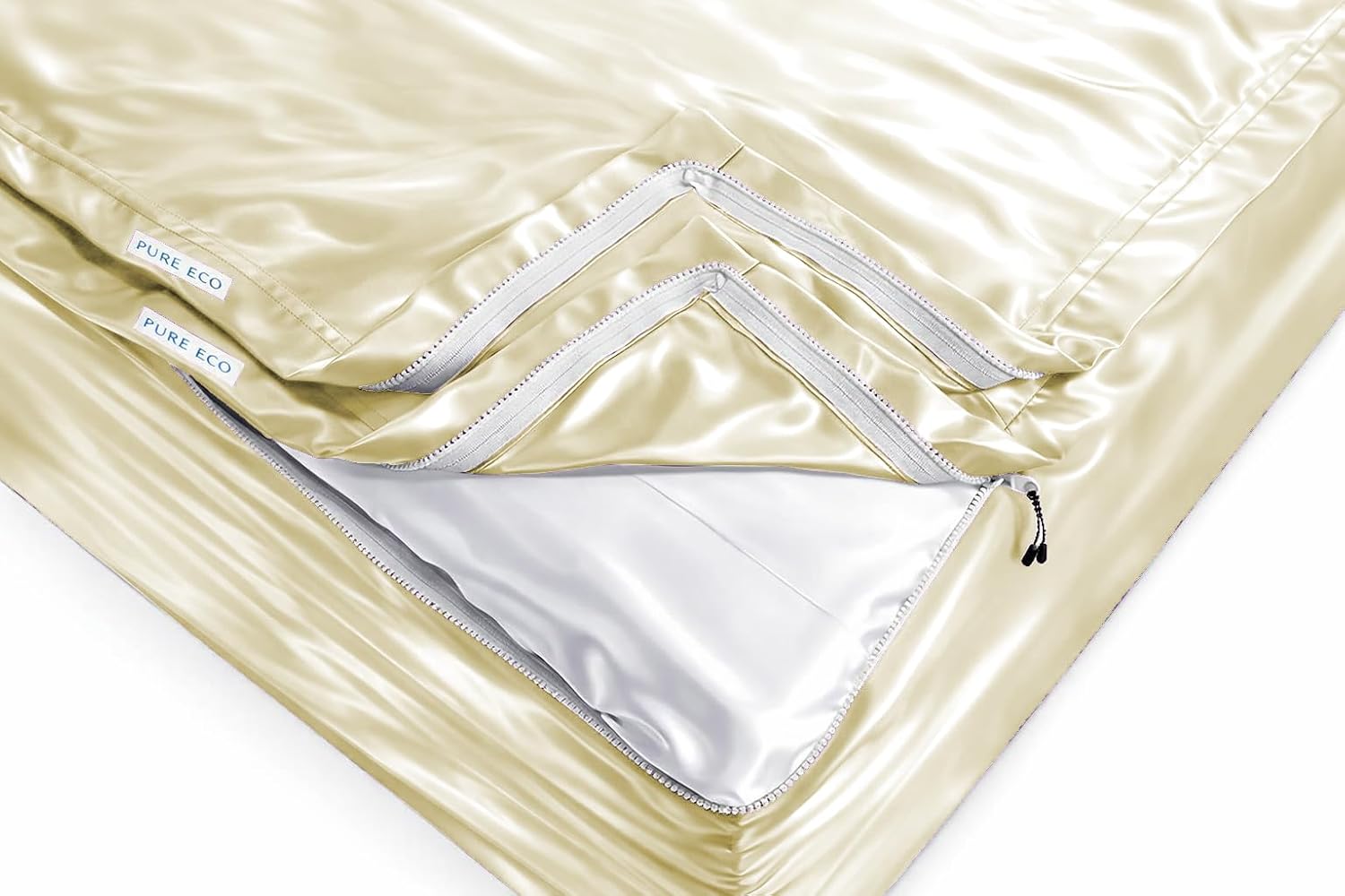 Zipper Fitted Sheet Soft Silk