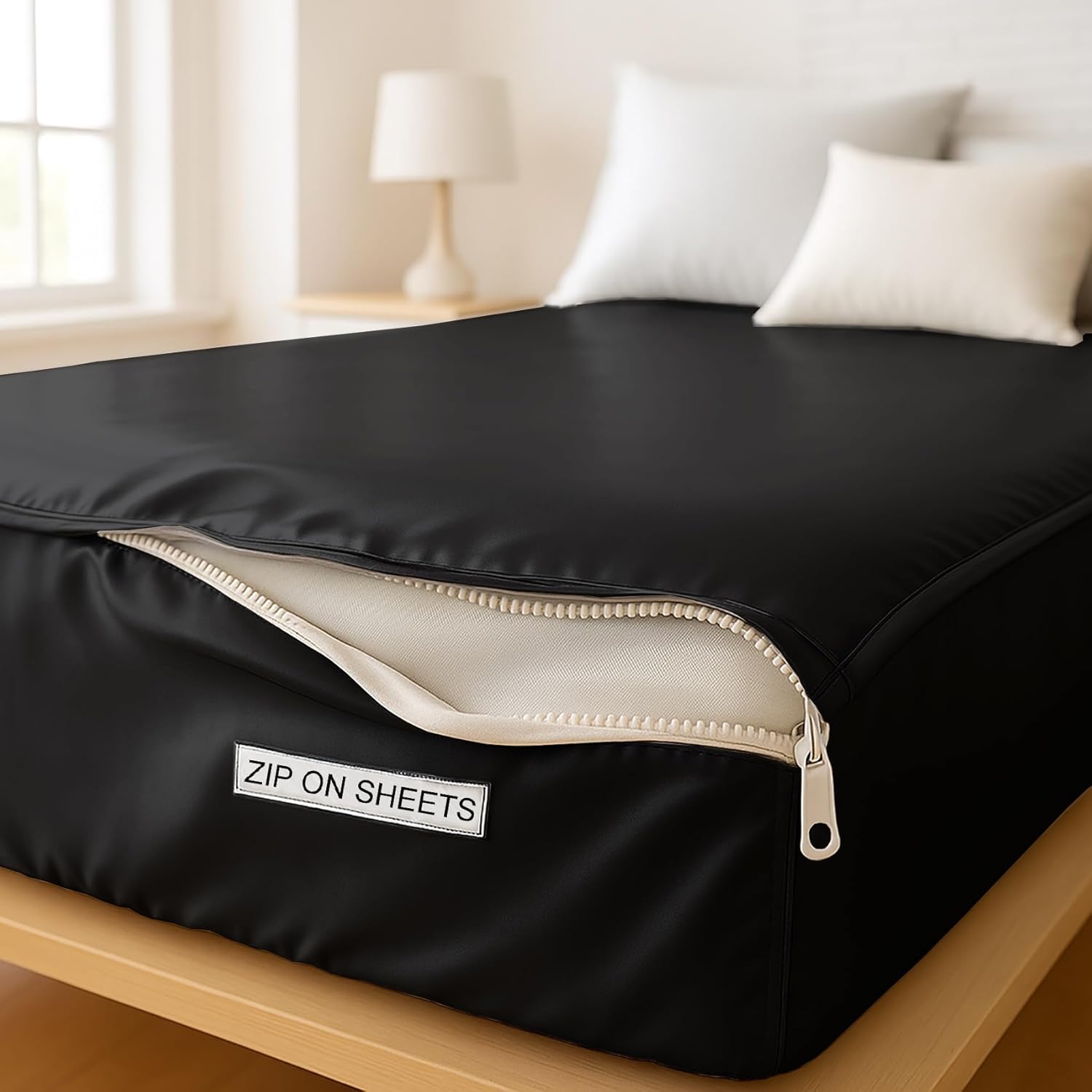 Zipper Fitted Sheet Soft Silk