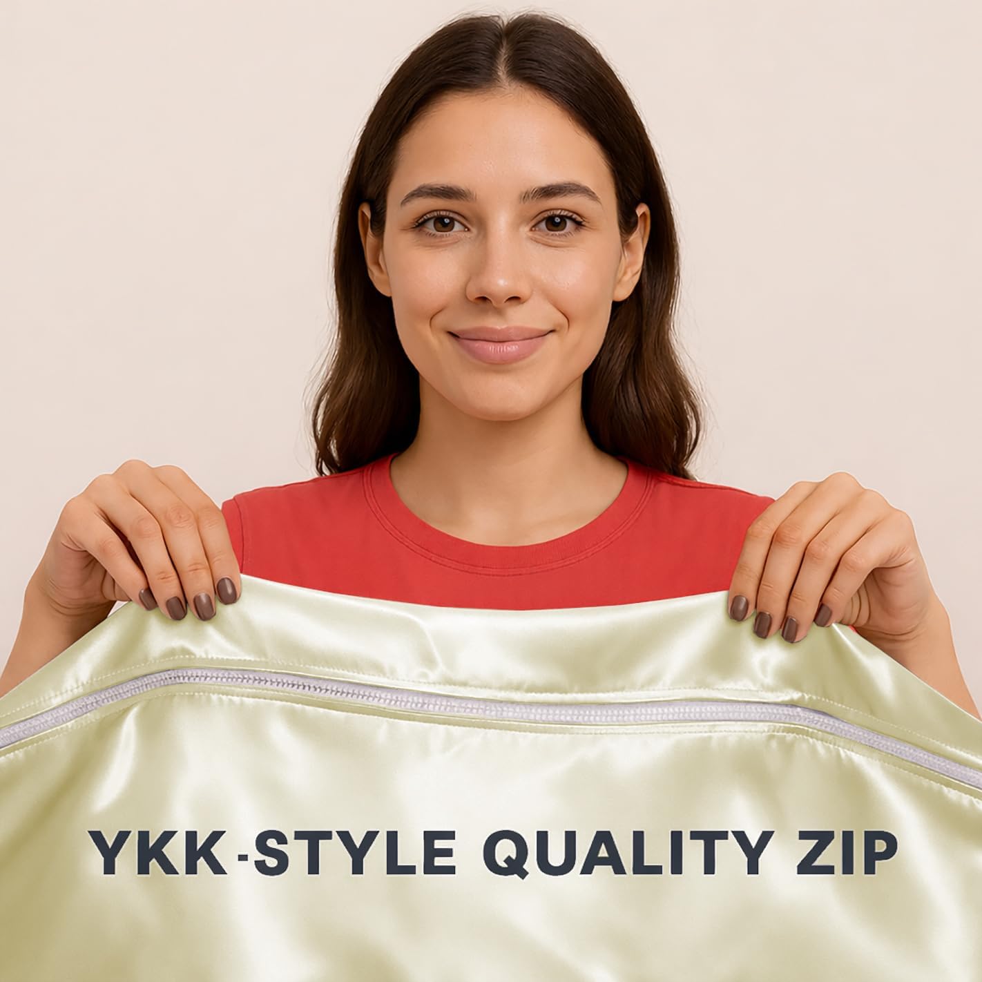 Zipper Fitted Sheet Soft Silk