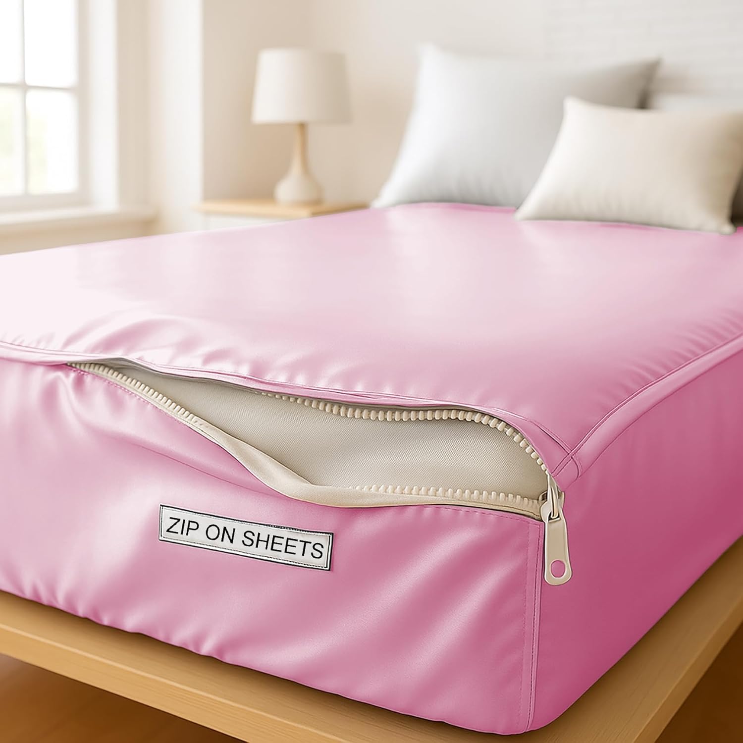 Zipper Fitted Sheet Soft Silk