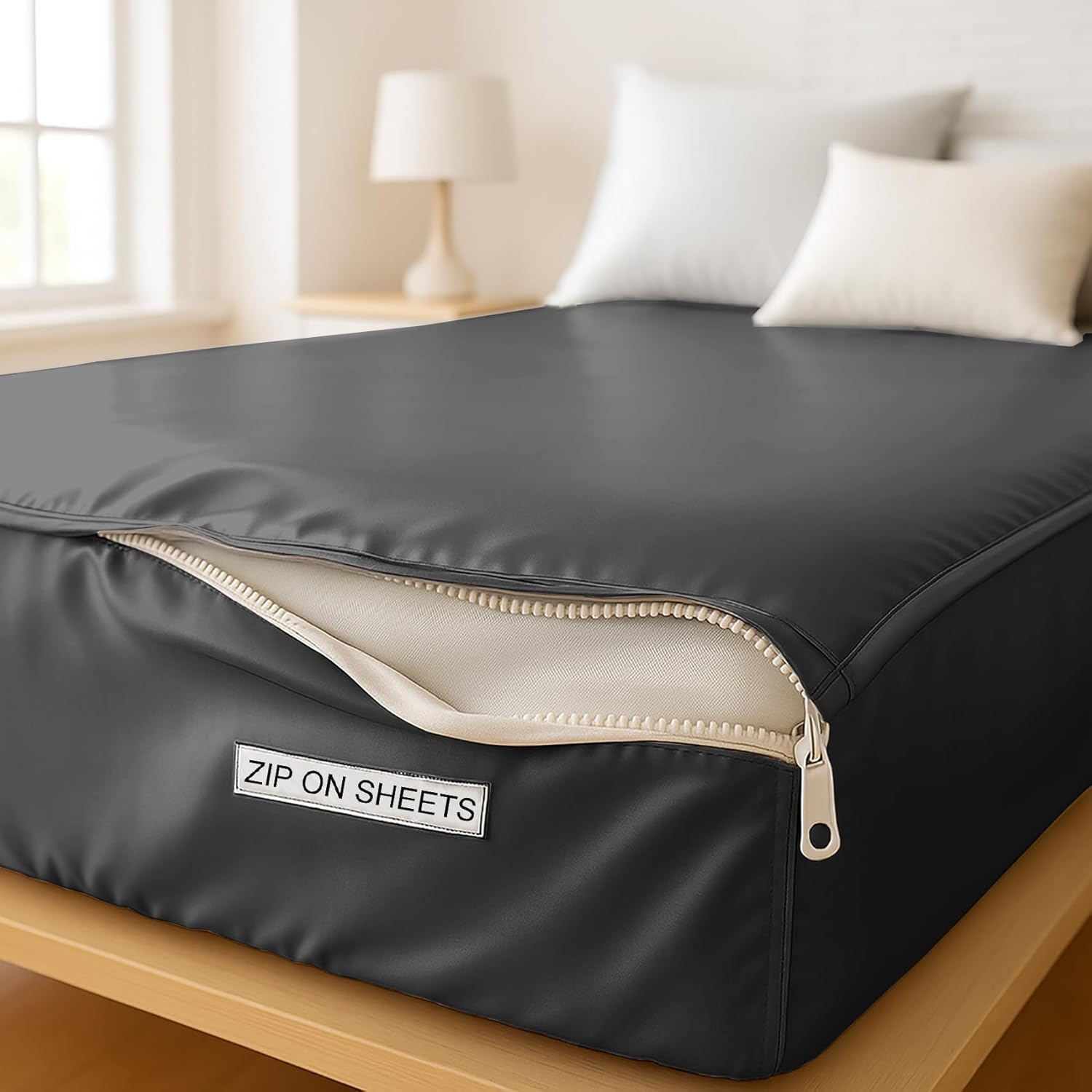 Zipper Fitted Sheet Soft Silk