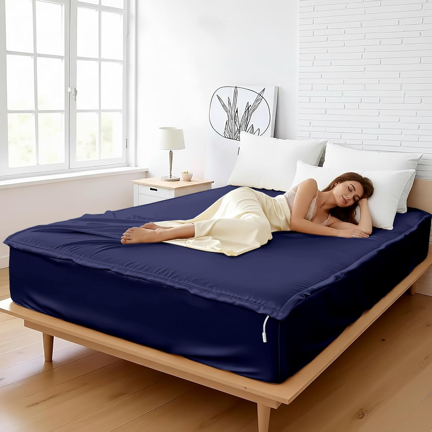 Zipper Fitted Sheet Soft Silk