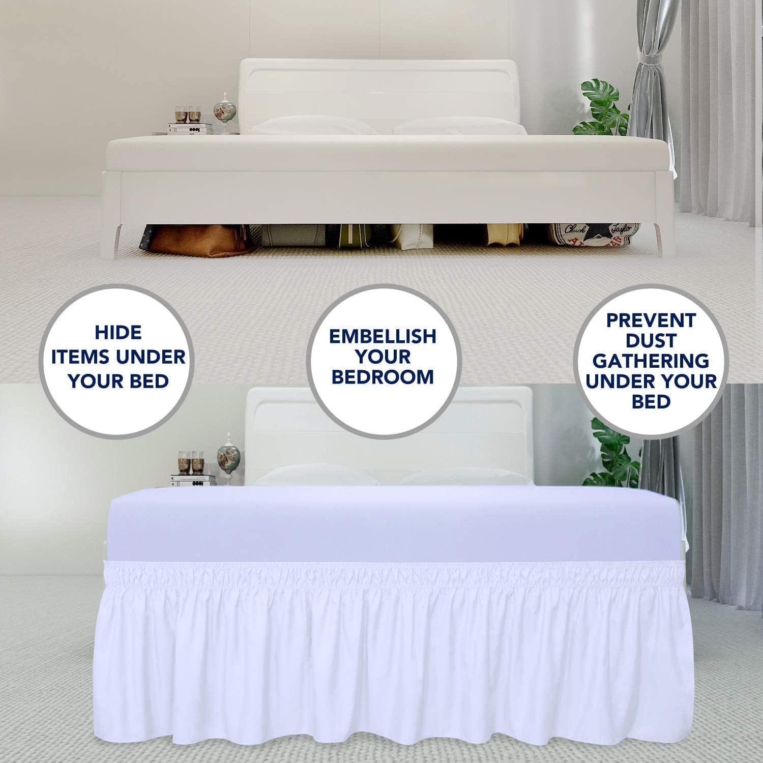 Wrap Around Ruffle Bed Skirt Microfiber Bedskirts