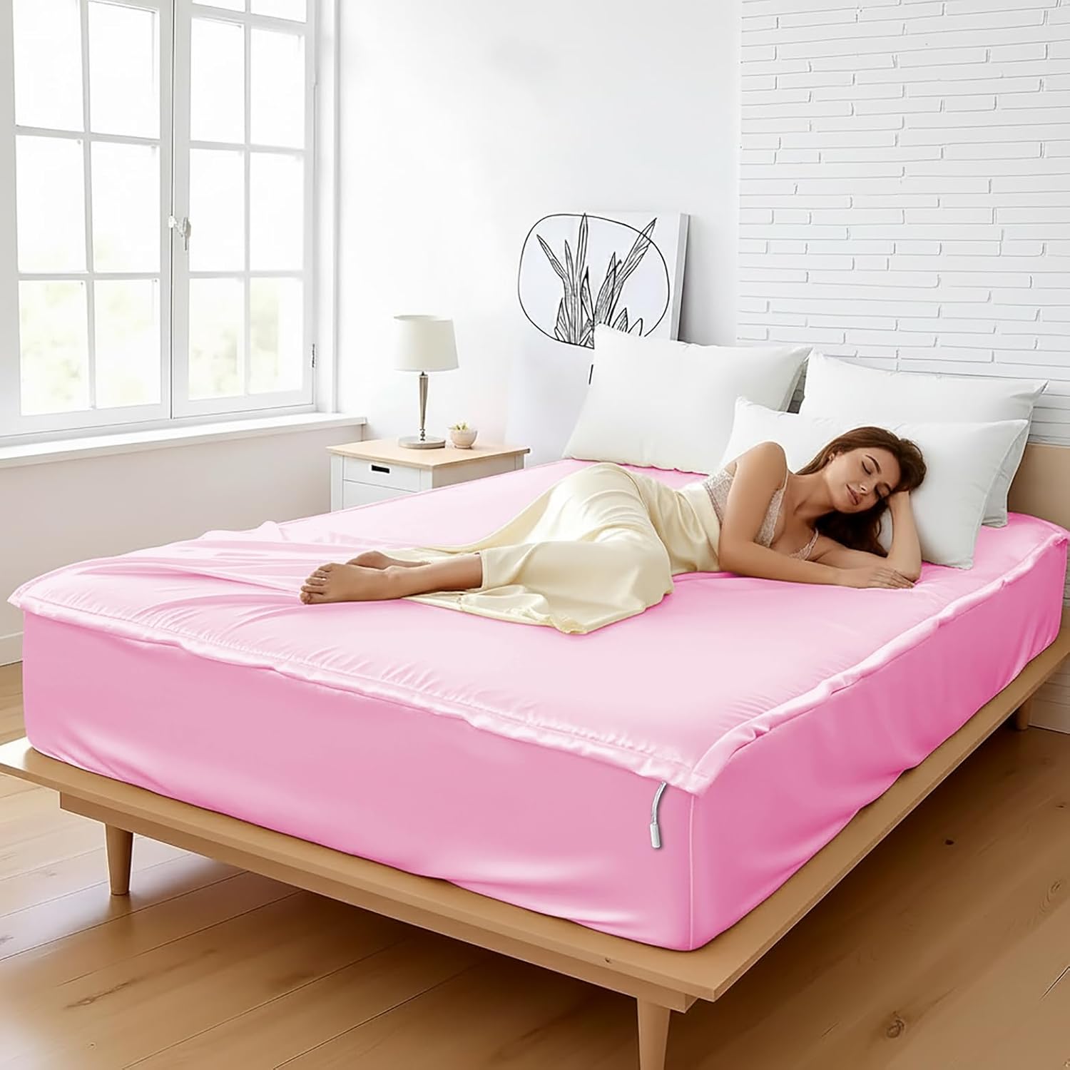 Zipper Fitted Sheet Soft Silk