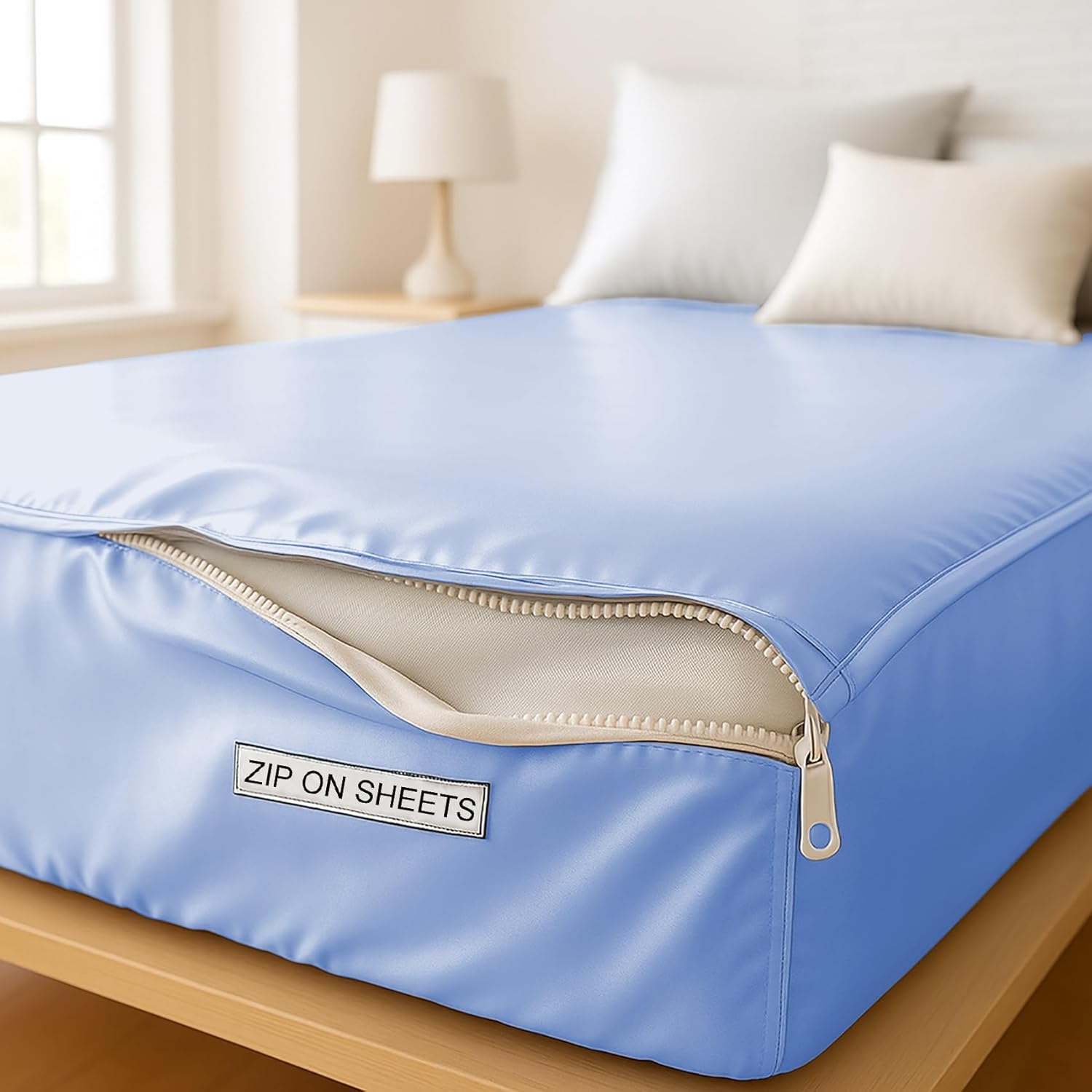 Zipper Fitted Sheet Soft Silk