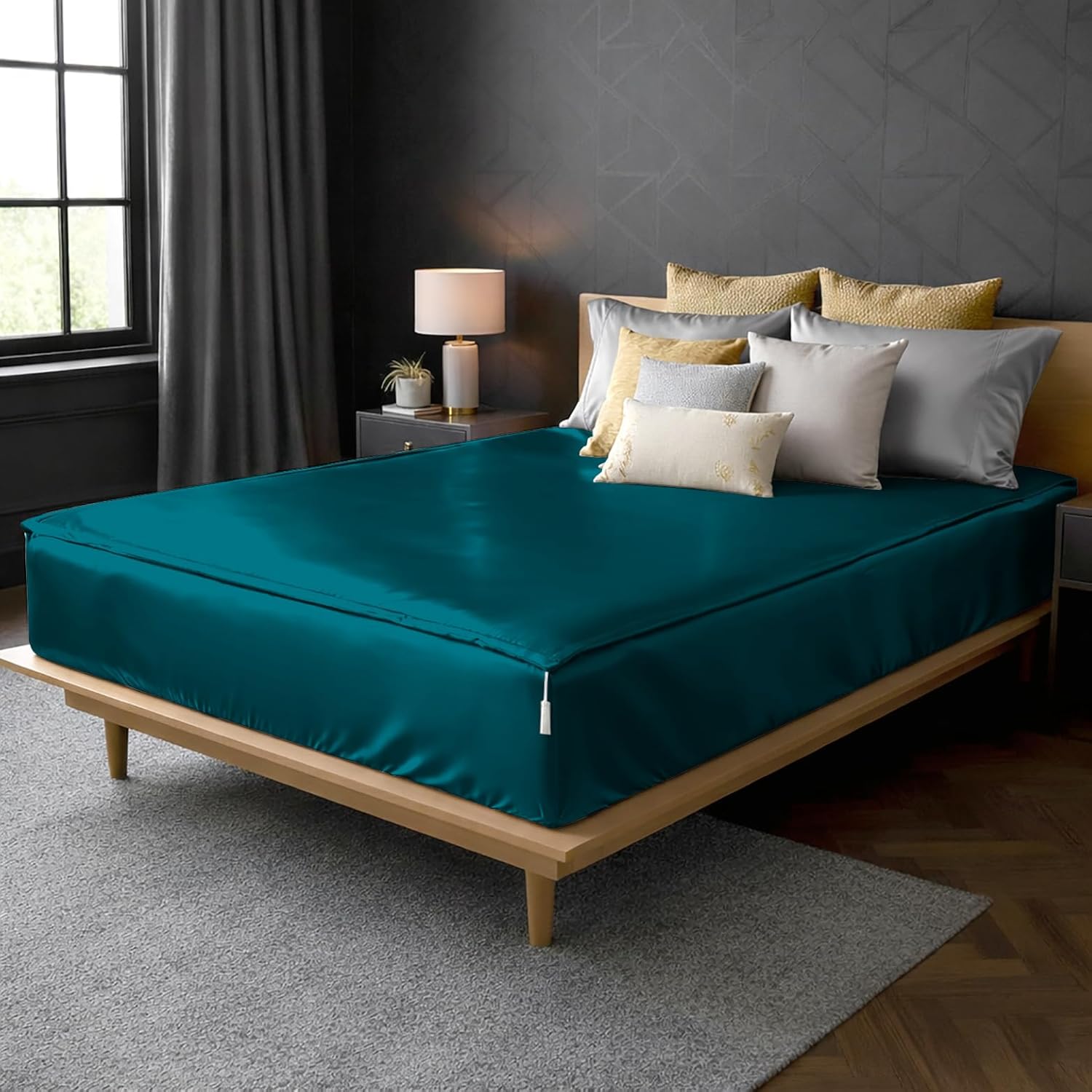 Zipper Fitted Sheet Soft Silk