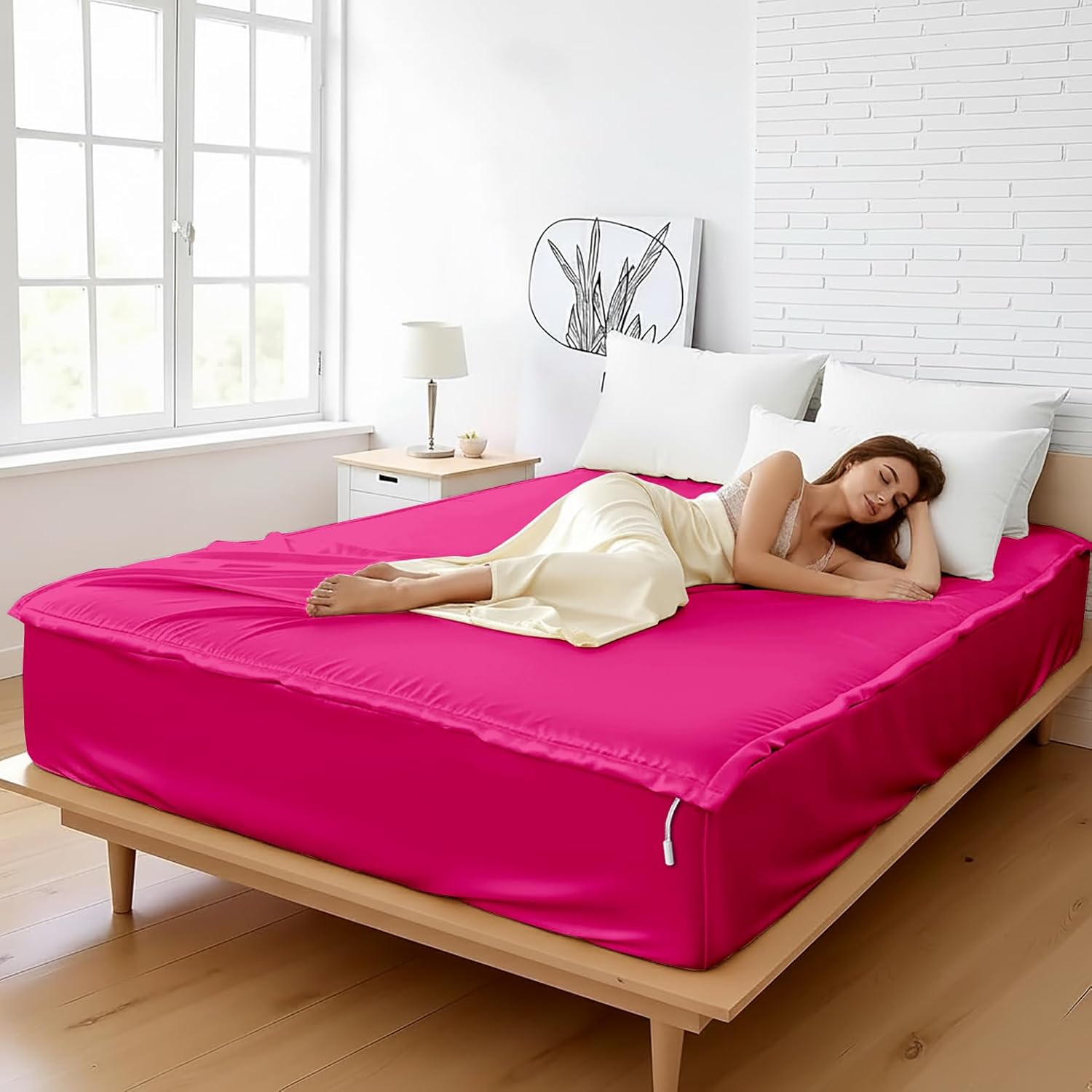 Zipper Fitted Sheet Soft Silk