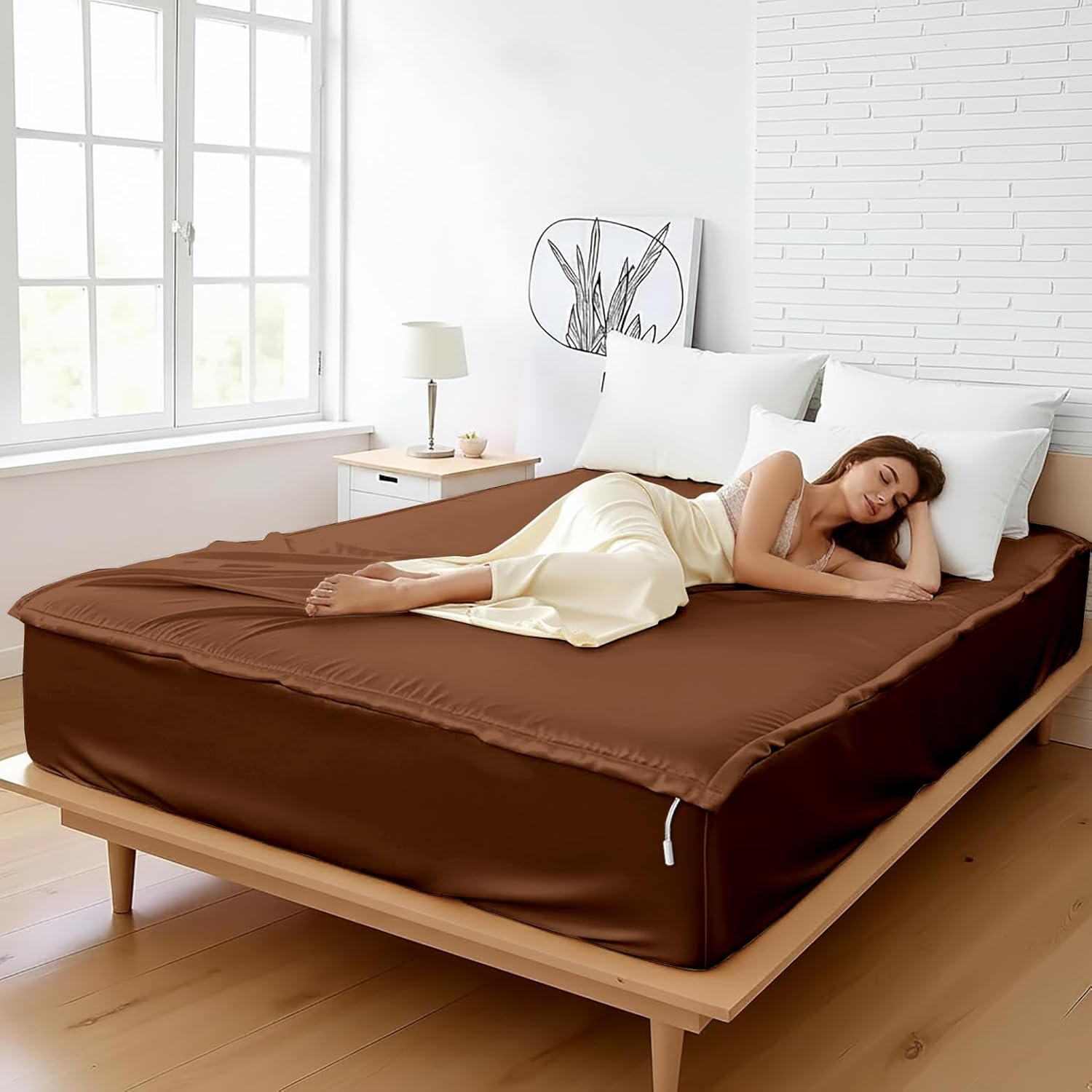 Zipper Fitted Sheet Soft Silk