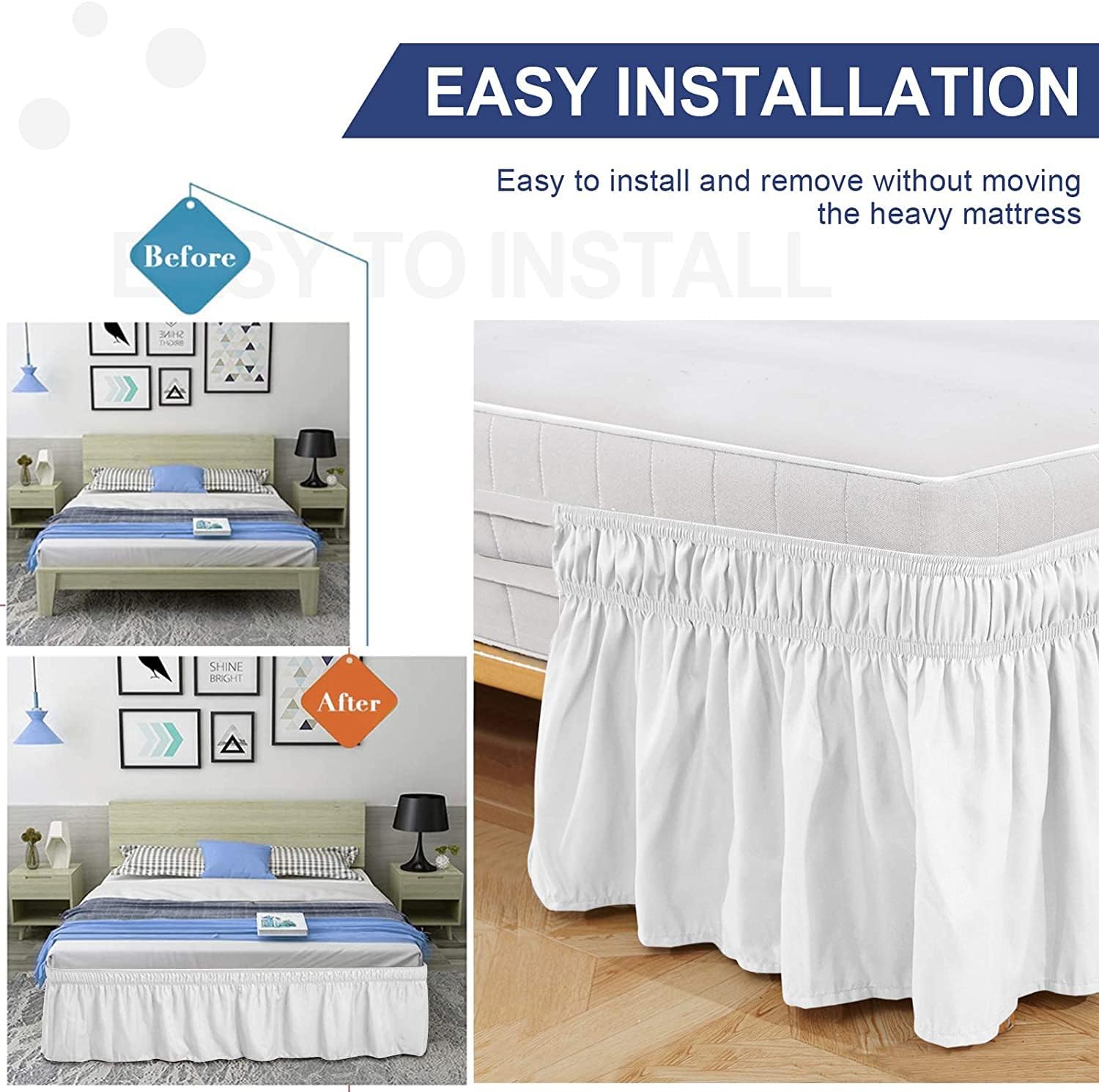 Wrap Around Ruffle Bed Skirt Microfiber Bedskirts