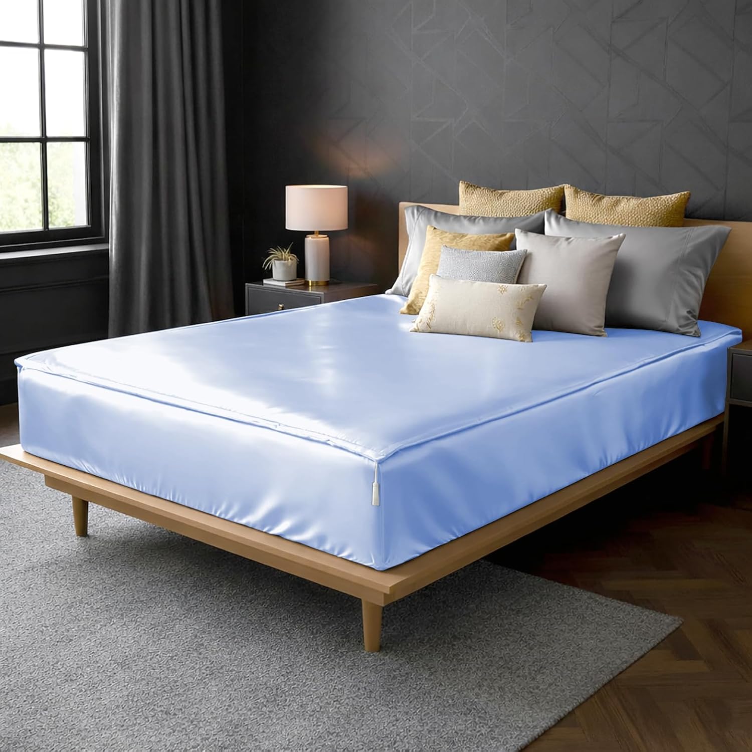 Zipper Fitted Sheet Soft Silk