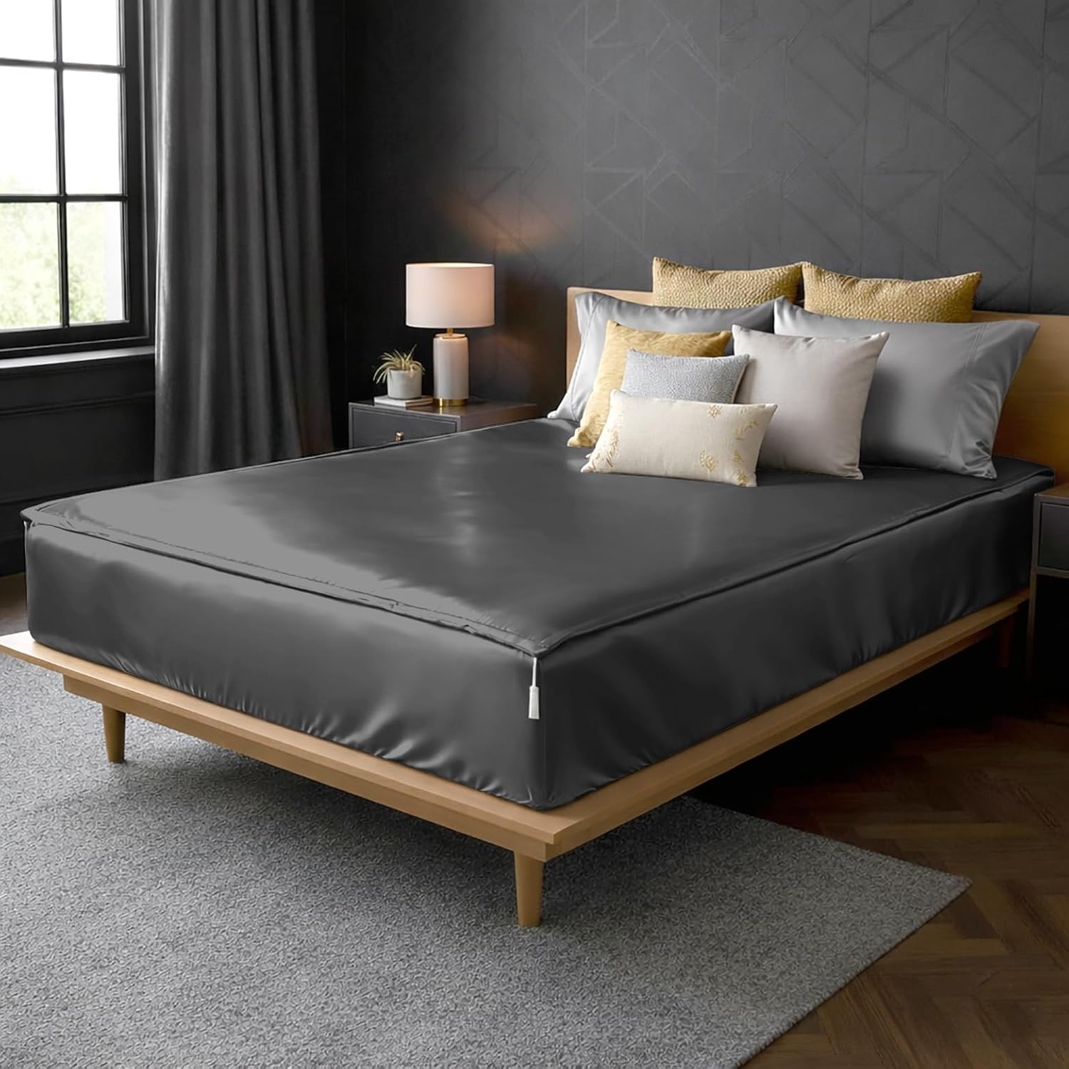 Zipper Fitted Sheet Soft Silk