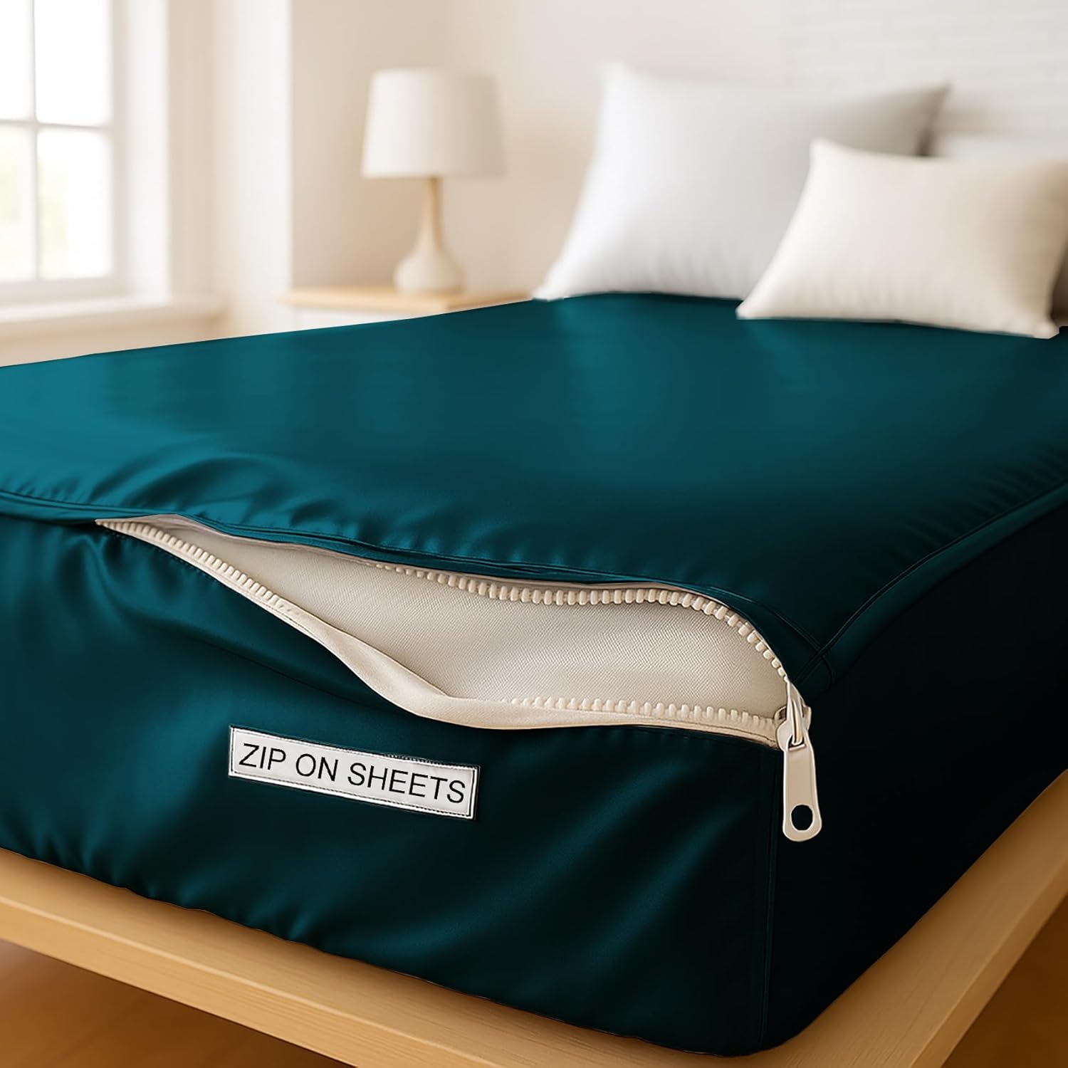 Zipper Fitted Sheet Soft Silk