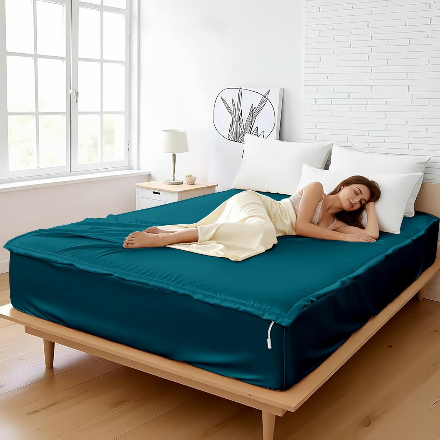 Zipper Fitted Sheet Soft Silk