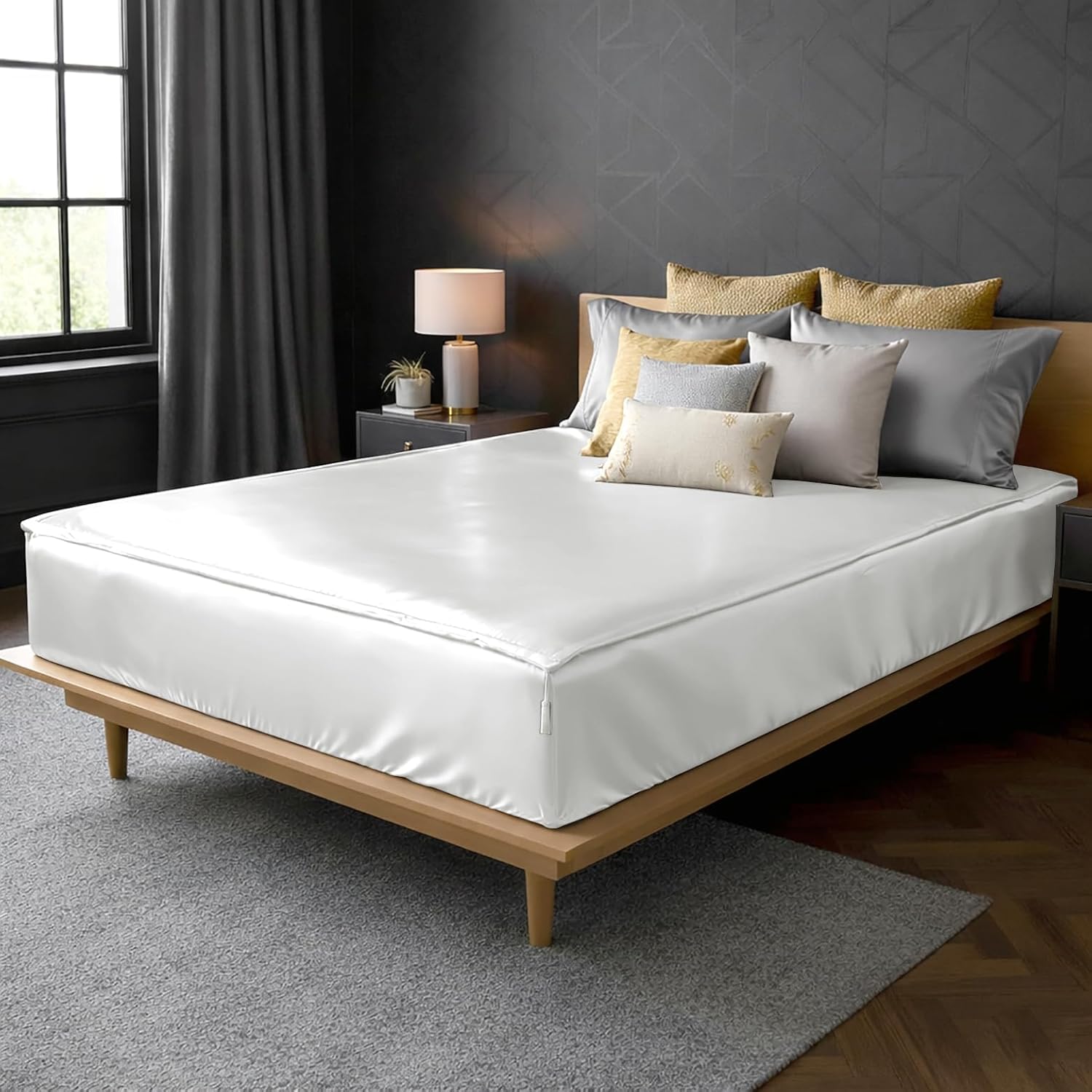 Zipper Fitted Sheet Soft Silk