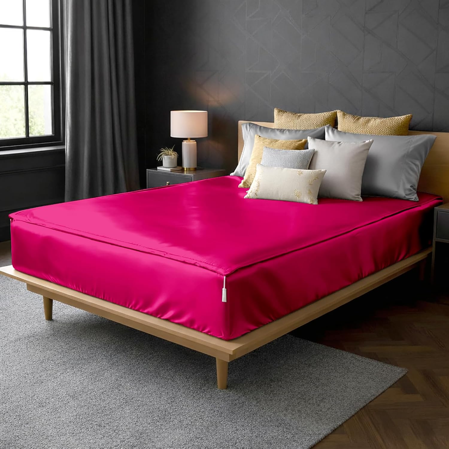 Zipper Fitted Sheet Soft Silk