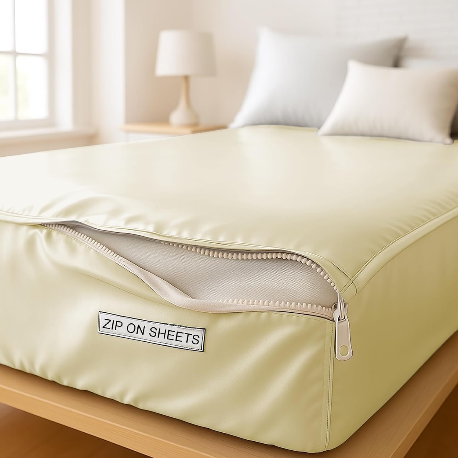 Zipper Fitted Sheet Soft Silk