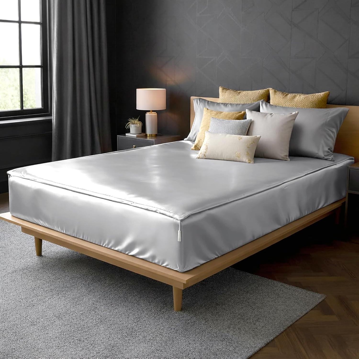 Zipper Fitted Sheet Soft Silk