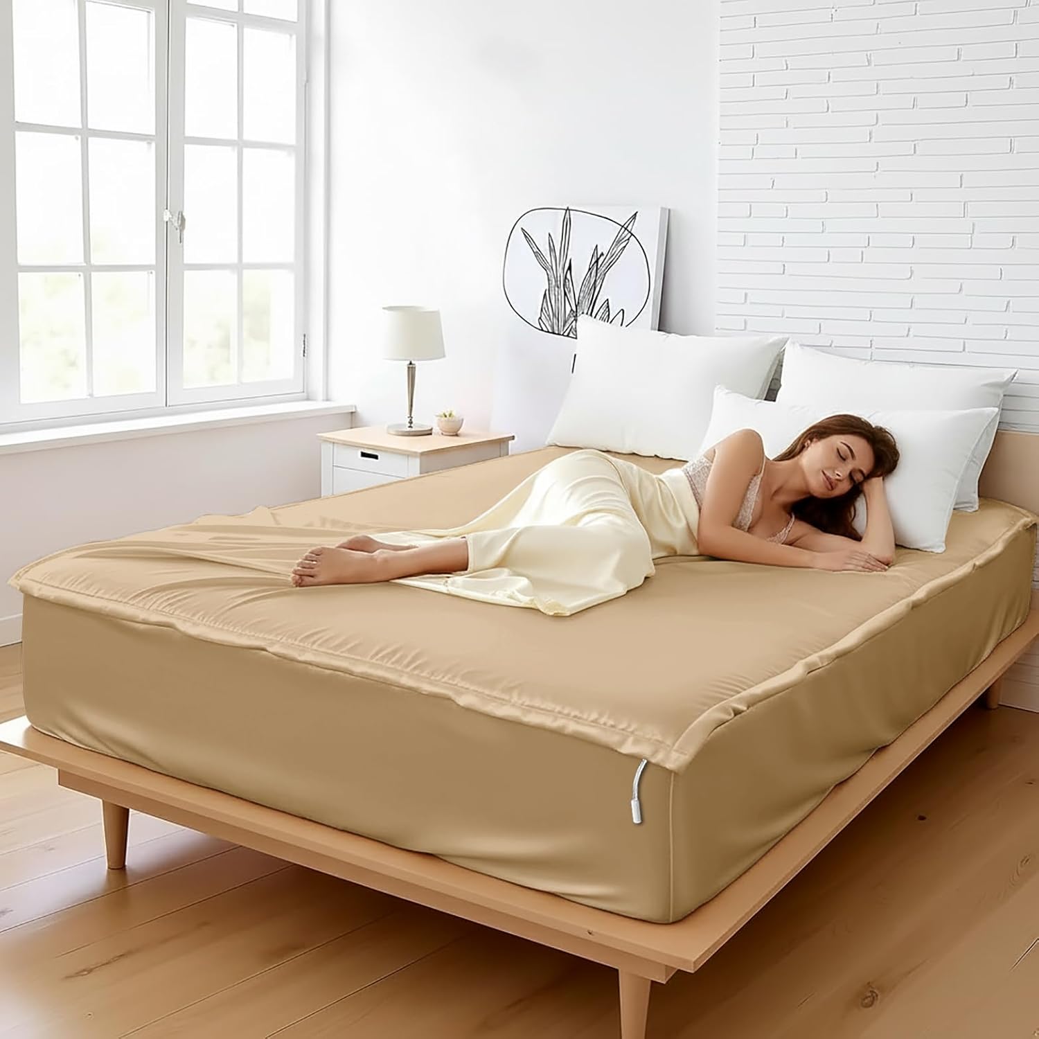 Zipper Fitted Sheet Soft Silk
