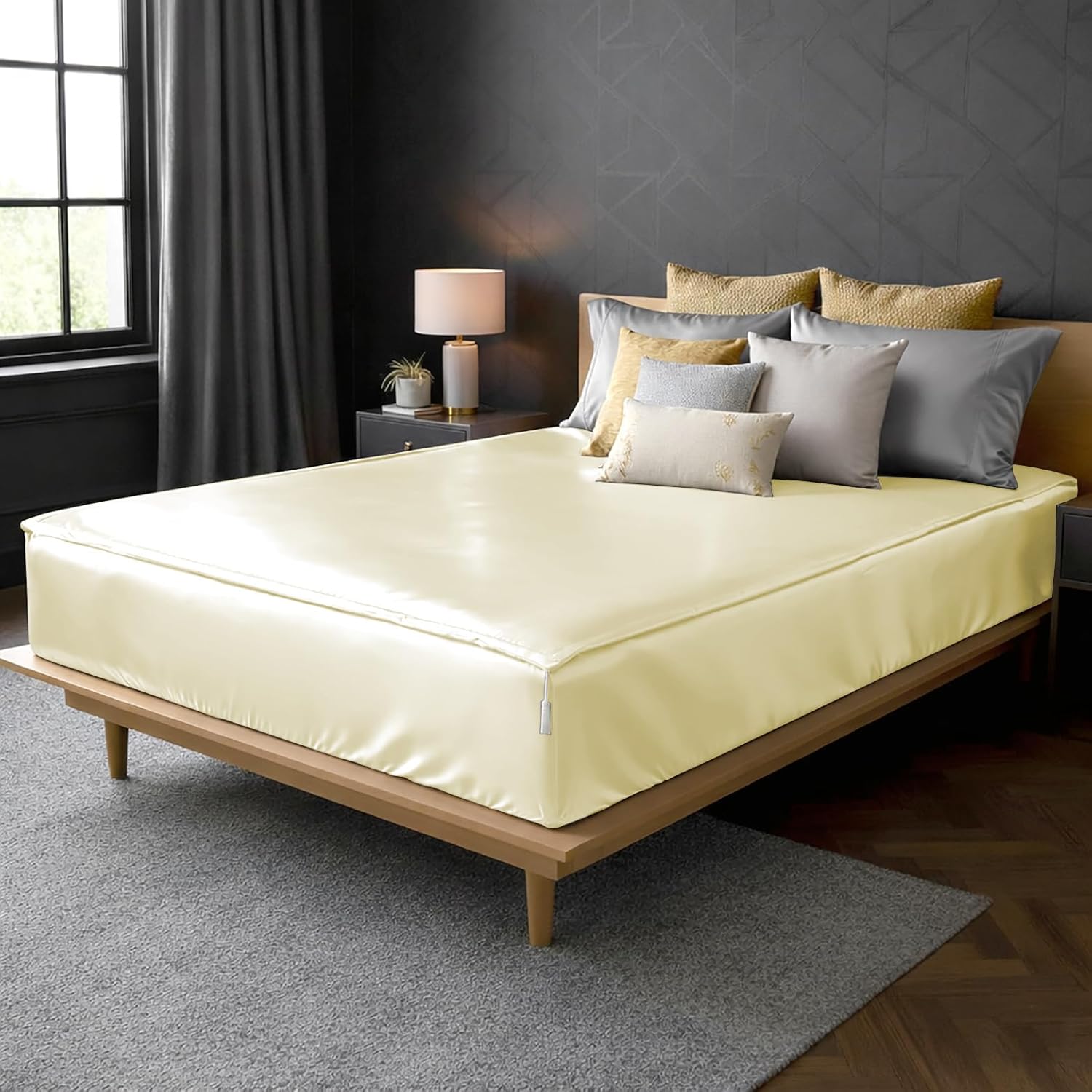 Zipper Fitted Sheet Soft Silk