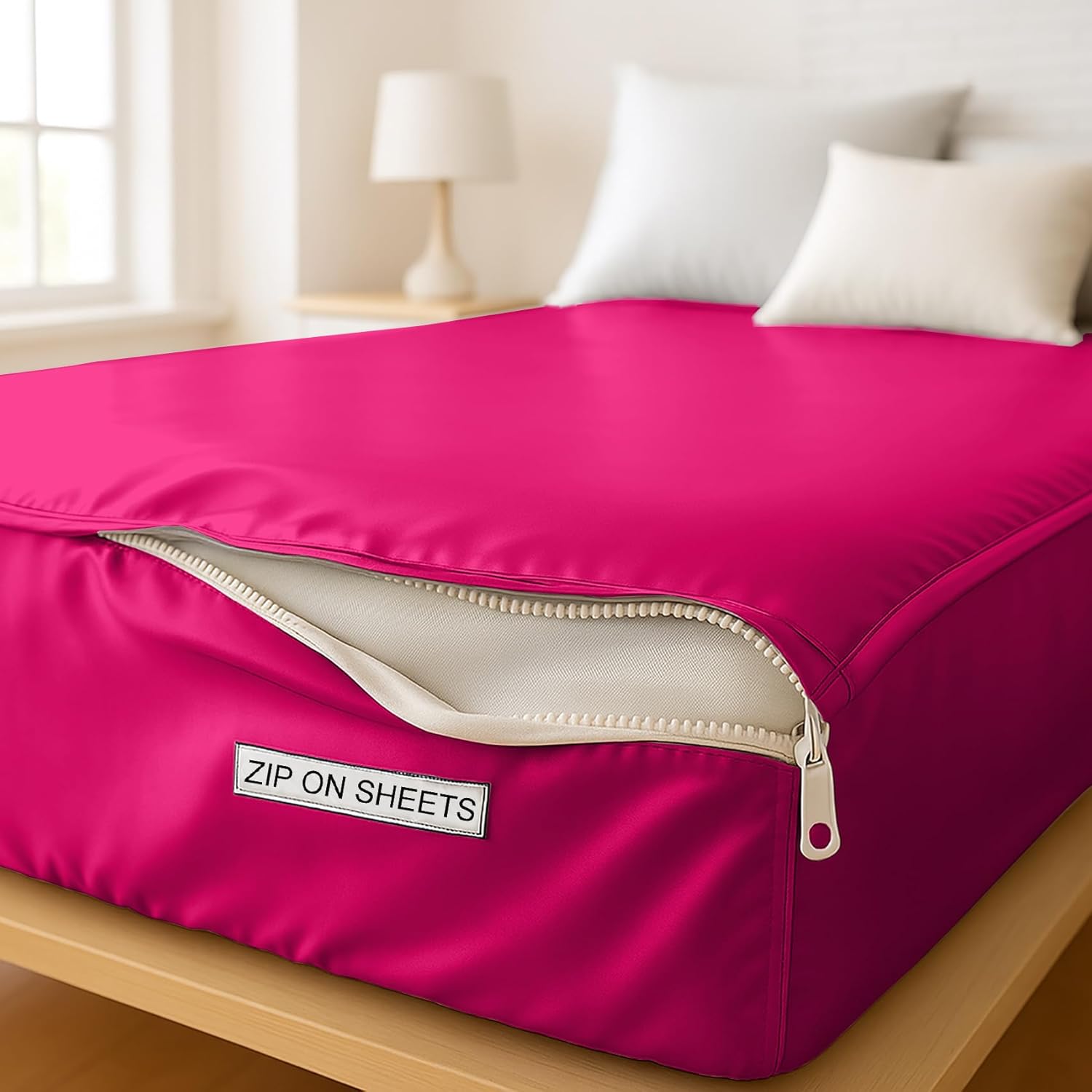 Zipper Fitted Sheet Soft Silk