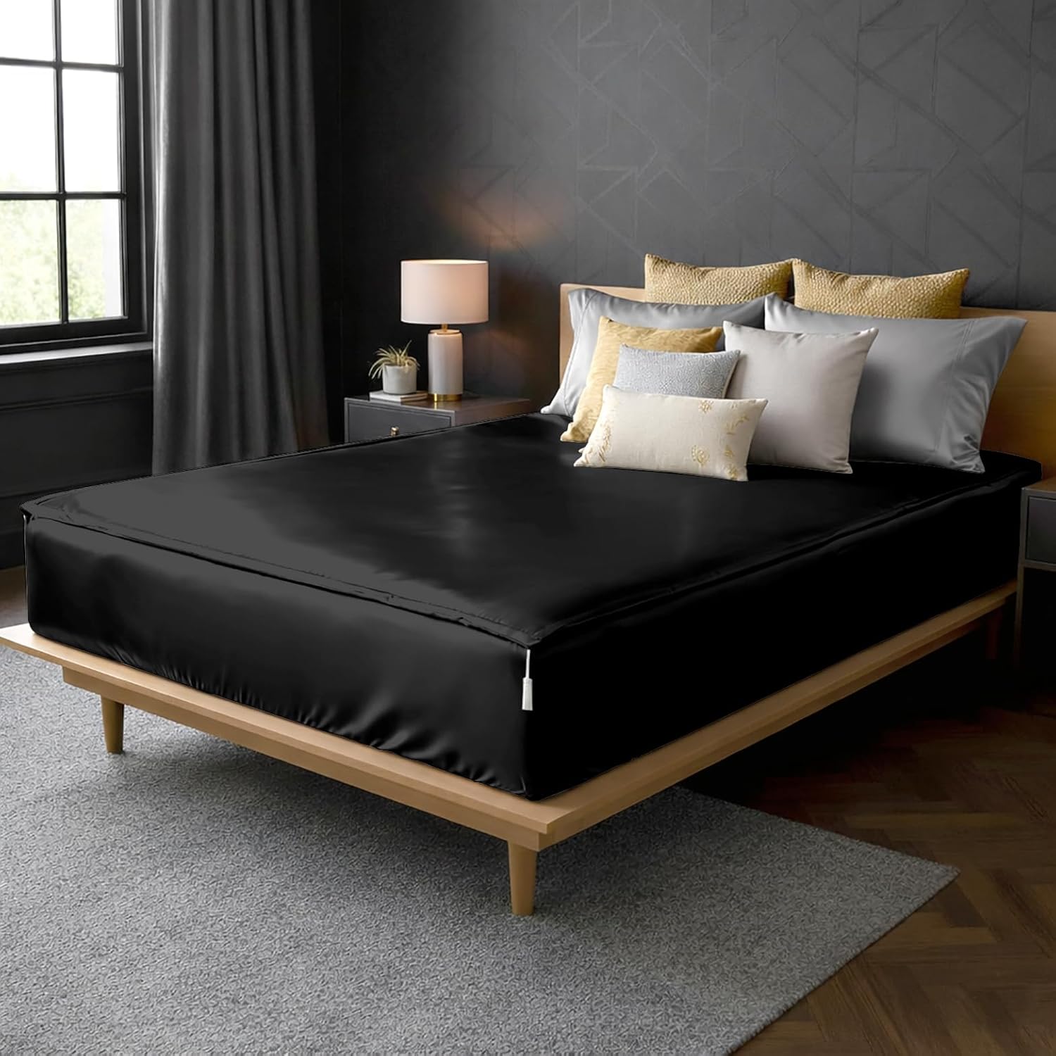 Zipper Fitted Sheet Soft Silk
