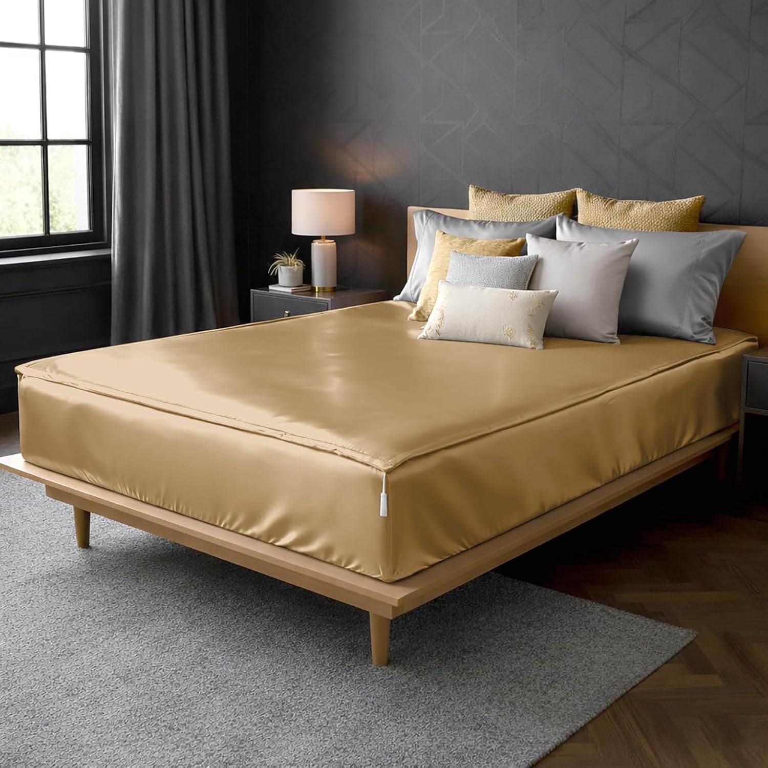 Zipper Fitted Sheet Soft Silk