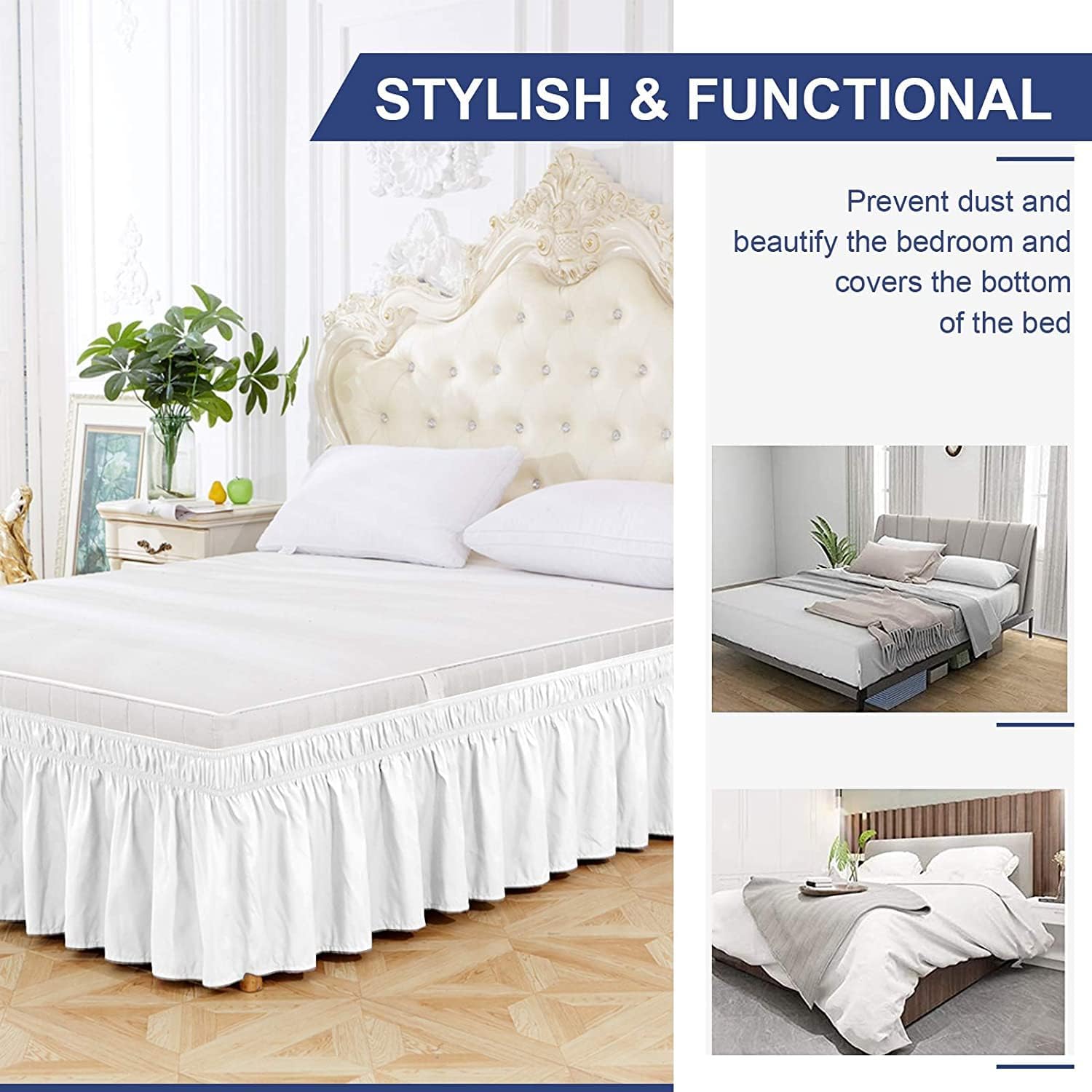 Wrap Around Ruffle Bed Skirt Microfiber Bedskirts
