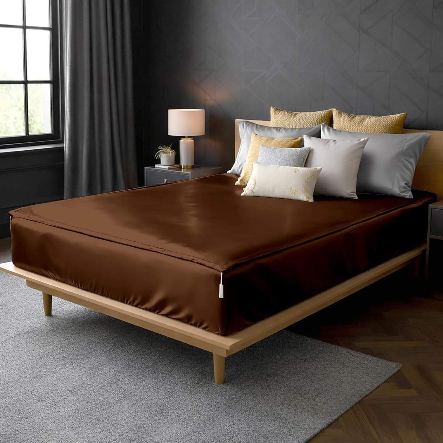 Zipper Fitted Sheet Soft Silk