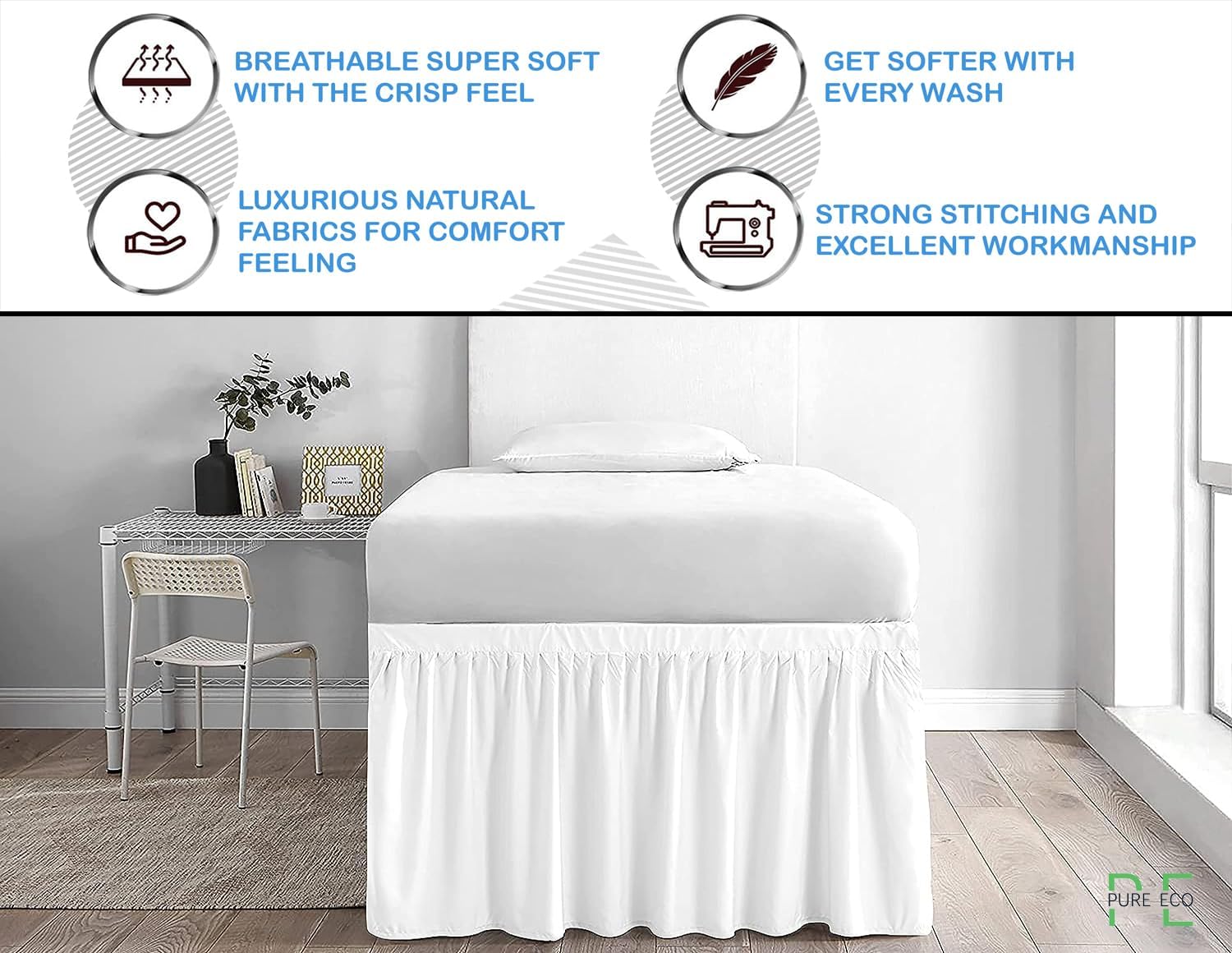 Microfiber Bed Skirt Twin-XL