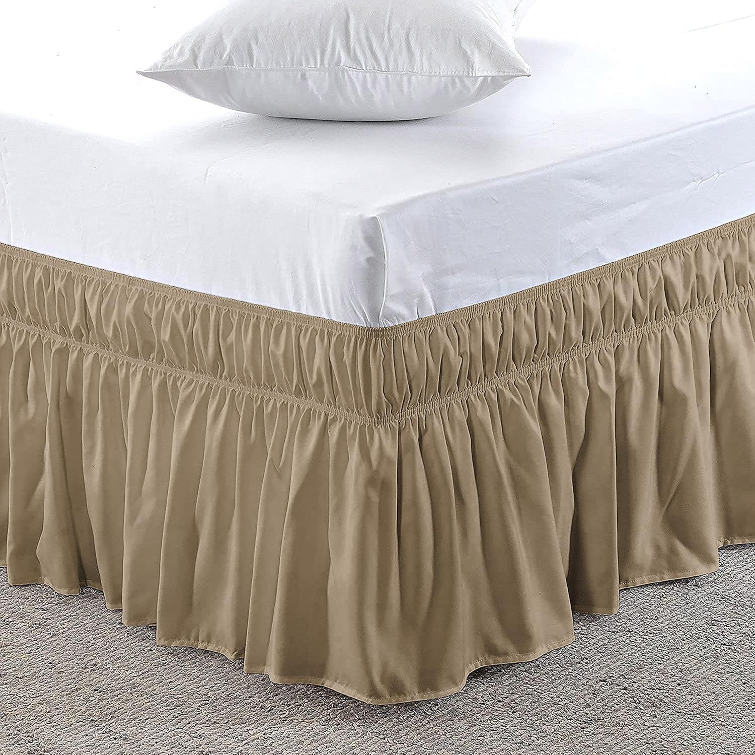 Wrap Around Ruffle Bed Skirt Microfiber Bedskirts