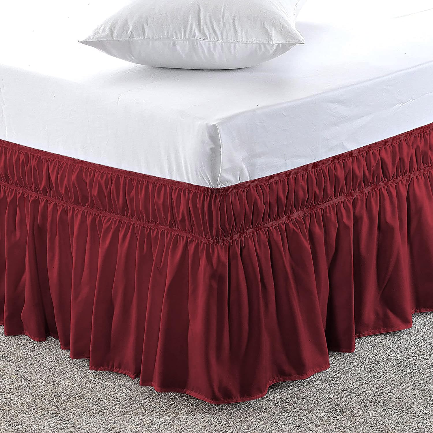 Wrap Around Ruffle Bed Skirt Microfiber Bedskirts