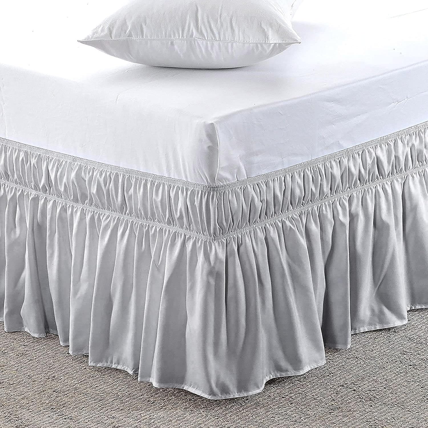 Wrap Around Ruffle Bed Skirt Microfiber Bedskirts