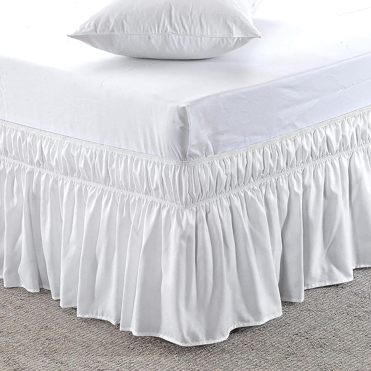 Wrap Around Ruffle Bed Skirt Microfiber Bedskirts