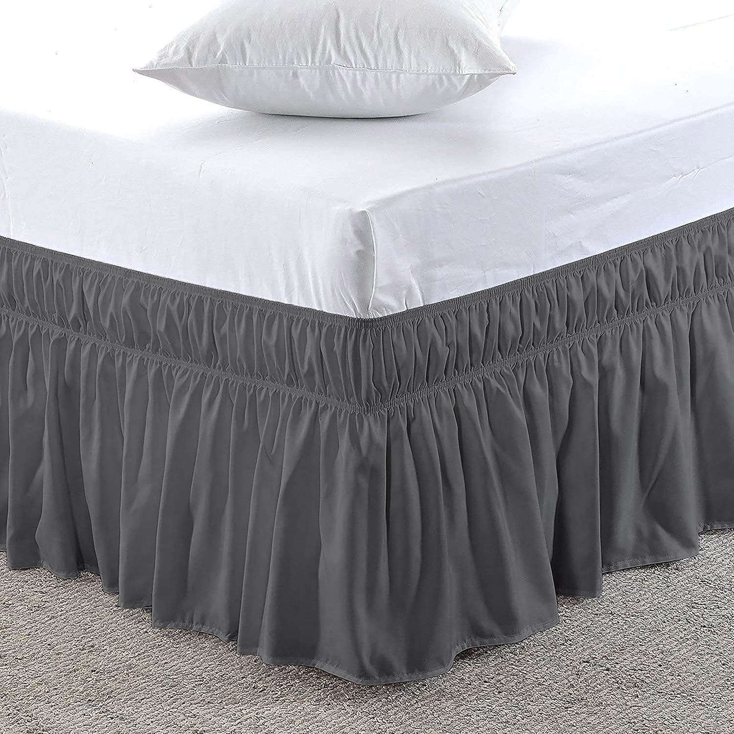 Wrap Around Ruffle Bed Skirt Microfiber Bedskirts