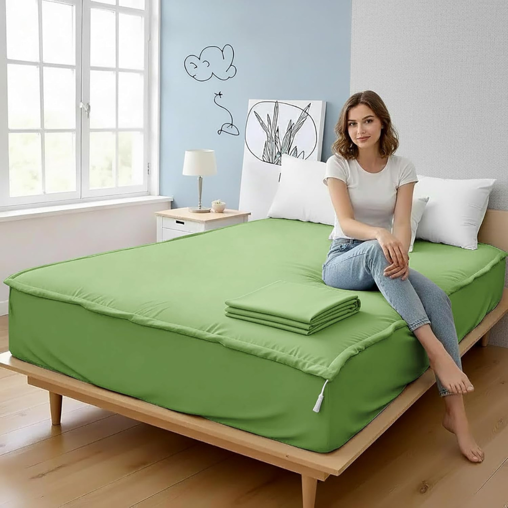 Zipper Fitted Sheet Soft Cotton