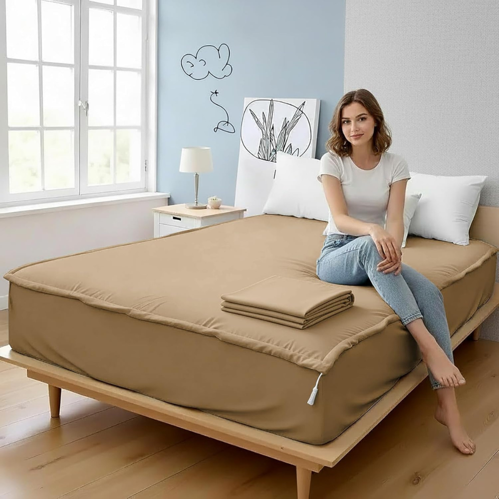 Zipper Fitted Sheet Soft Cotton